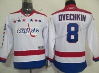 Kinder Washington Capitals #8 Alex Ovechkin Ausweichtrikot Trikots – Weiß