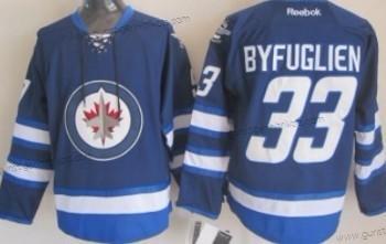 Kinder Winnipeg Jets #33 Dustin Byfuglien Trikots – Marineblau Blau