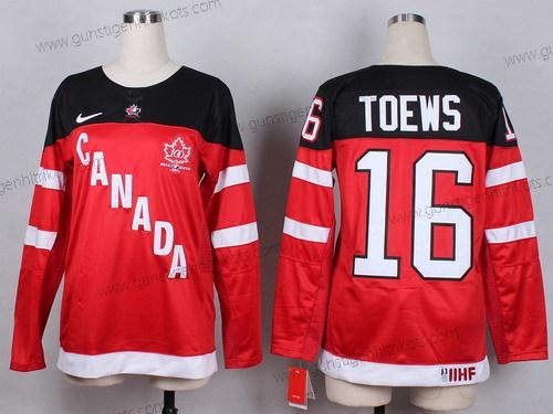 Nike Frauen 2014/15 Team Kanada #16 Jonathan Toews 100th Trikots – Rot