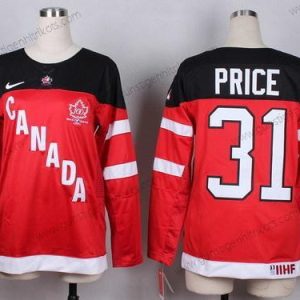 Nike Frauen 2014/15 Team Kanada #31 Carey Price 100th Trikots – Rot