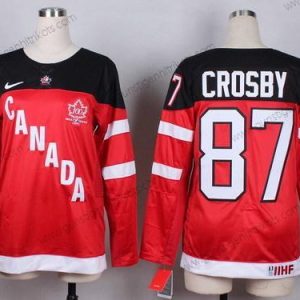 Nike Frauen 2014/15 Team Kanada #87 Sidney Crosby 100th Trikots – Rot