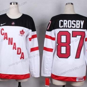 Nike Frauen 2014/15 Team Kanada #87 Sidney Crosby 100th Trikots – Weiß