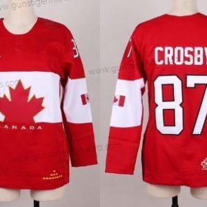 Nike Frauen 2014 Olympics Kanada #87 Sidney Crosby Trikots – Rot