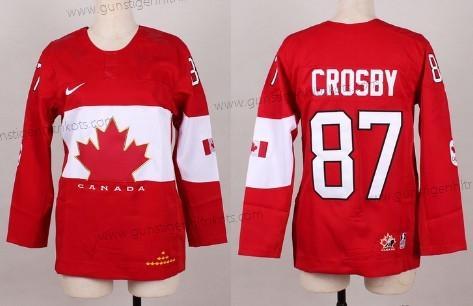 Nike Frauen 2014 Olympics Kanada #87 Sidney Crosby Trikots – Rot