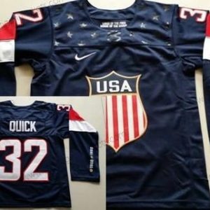 Nike Frauen 2014 Olympics USA #32 Jonathan Quick Trikots – Marineblau Blau