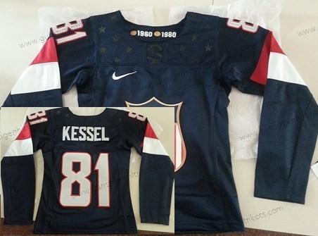 Nike Frauen 2014 Olympics USA #81 Phil Kessel Trikots – Marineblau Blau