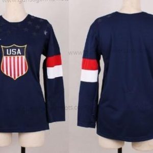 Nike Frauen 2014 Olympics USA Leer Trikots – Marineblau Blau