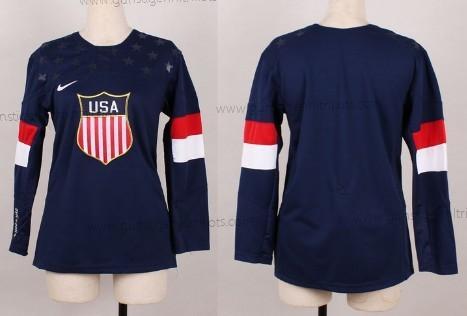 Nike Frauen 2014 Olympics USA Leer Trikots – Marineblau Blau