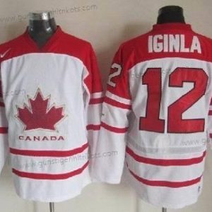 Nike Herren 2010 Olympics Kanada #12 Jarome Iginla Trikots – Weiß