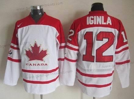 Nike Herren 2010 Olympics Kanada #12 Jarome Iginla Trikots – Weiß