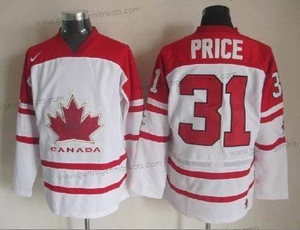 Nike Herren 2010 Olympics Kanada #31 Carey Price Trikots – Weiß