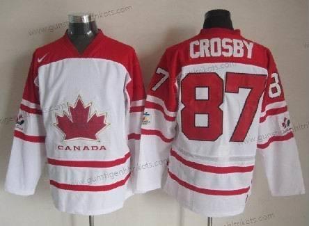 Nike Herren 2010 Olympics Kanada #87 Sidney Crosby Trikots – Weiß