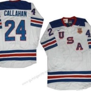 Nike Herren 2010 Olympics USA #24 Ryan Callahan Trikots – Weiß