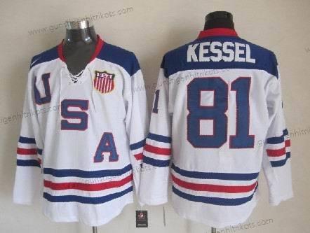 Nike Herren 2010 Olympics USA #81 Phil Kessel Trikots – Weiß