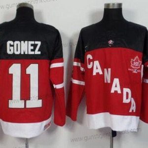 Nike Herren 2014/15 Team Kanada #11 Scott Gomez Retired Spieler 100th Jahrestag Trikots – Rot