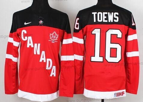 Nike Herren 2014/15 Team Kanada #16 Jonathan Toews 100th Trikots – Rot