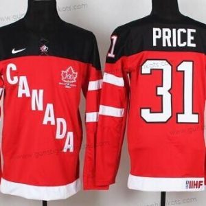 Nike Herren 2014/15 Team Kanada #31 Carey Price 100th Trikots – Rot