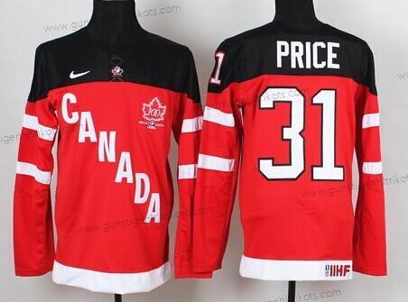 Nike Herren 2014/15 Team Kanada #31 Carey Price 100th Trikots – Rot