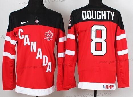 Nike Herren 2014/15 Team Kanada #8 Drew Doughty 100th Trikots – Rot