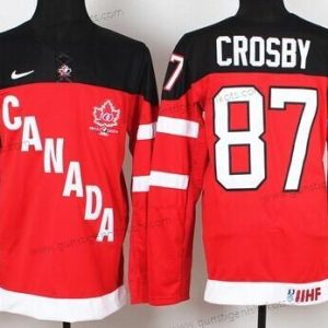 Nike Herren 2014/15 Team Kanada #87 Sidney Crosby 100th Trikots – Rot