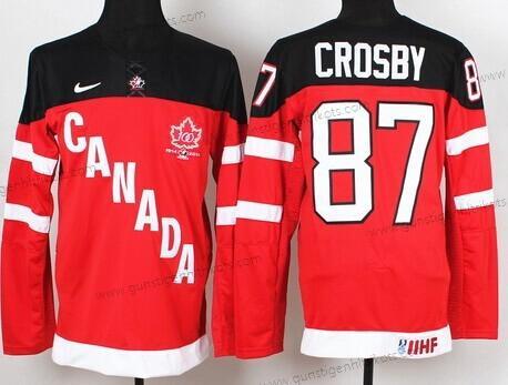 Nike Herren 2014/15 Team Kanada #87 Sidney Crosby 100th Trikots – Rot