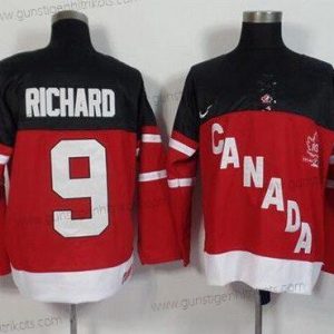 Nike Herren 2014/15 Team Kanada #9 Maurice Richard Retired Spieler 100th Jahrestag Trikots – Rot