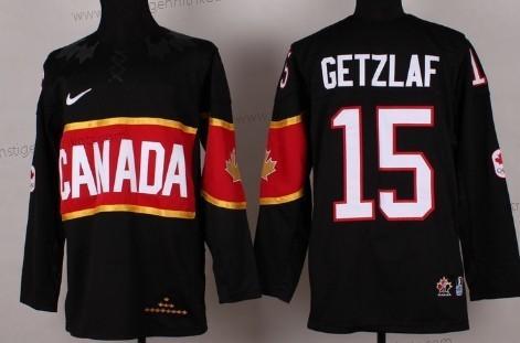 Nike Herren 2014 Olympics Kanada #15 Ryan Getzlaf Trikots – Schwarz