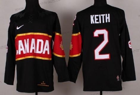 Nike Herren 2014 Olympics Kanada #2 Duncan Keith Trikots – Schwarz