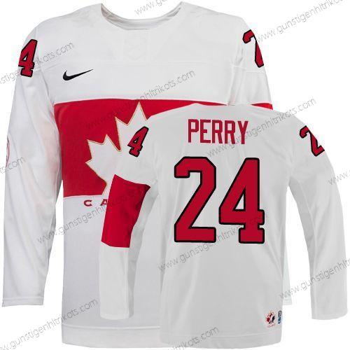 Nike Herren 2014 Olympics Kanada #24 Corey Perry Trikots – Weiß