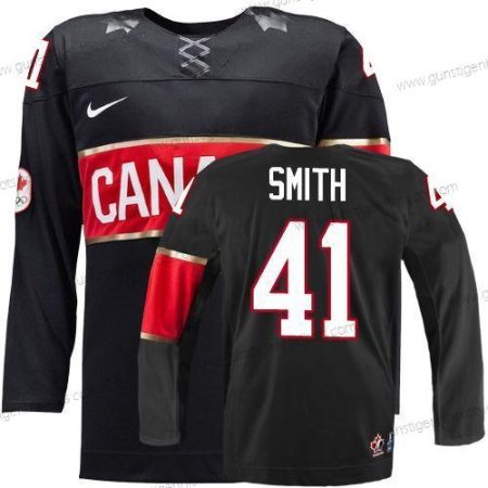 Nike Herren 2014 Olympics Kanada #41 Mike Smith Trikots – Schwarz