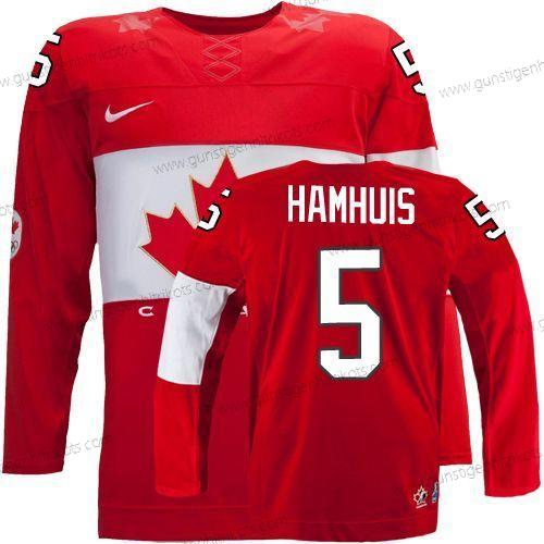 Nike Herren 2014 Olympics Kanada #5 Dan Hamhuis Trikots – Rot