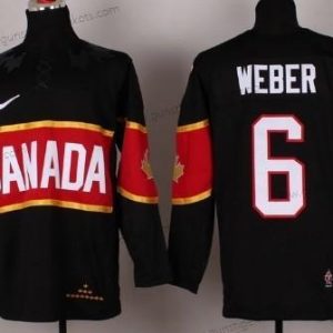 Nike Herren 2014 Olympics Kanada #6 Shea Weber Trikots – Schwarz