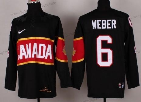 Nike Herren 2014 Olympics Kanada #6 Shea Weber Trikots – Schwarz