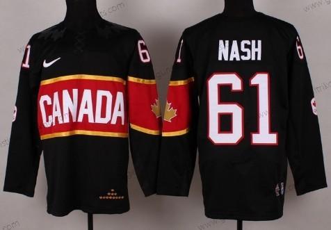 Nike Herren 2014 Olympics Kanada #61 Rick Nash Trikots – Schwarz