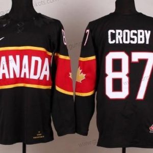 Nike Herren 2014 Olympics Kanada #87 Sidney Crosby Trikots – Schwarz