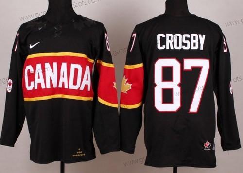 Nike Herren 2014 Olympics Kanada #87 Sidney Crosby Trikots – Schwarz