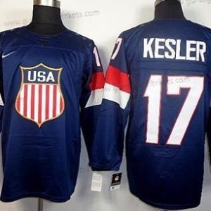 Nike Herren 2014 Olympics USA #17 Ryan Kesler Trikots – Marineblau Blau