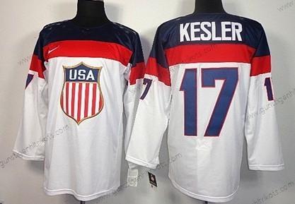 Nike Herren 2014 Olympics USA #17 Ryan Kesler Trikots – Weiß