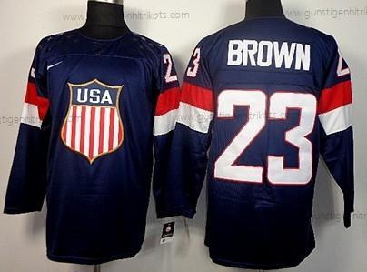 Nike Herren 2014 Olympics USA #23 Dustin Brown Trikots – Marineblau Blau