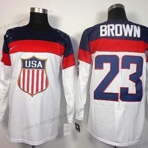 Nike Herren 2014 Olympics USA #23 Dustin Brown Trikots – Weiß