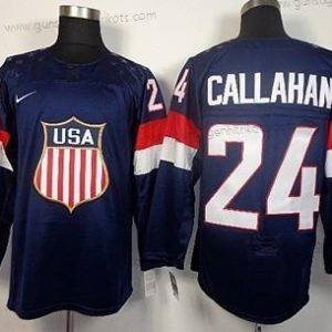 Nike Herren 2014 Olympics USA #24 Ryan Callahan Trikots – Marineblau Blau