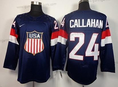 Nike Herren 2014 Olympics USA #24 Ryan Callahan Trikots – Marineblau Blau