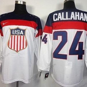 Nike Herren 2014 Olympics USA #24 Ryan Callahan Trikots – Weiß