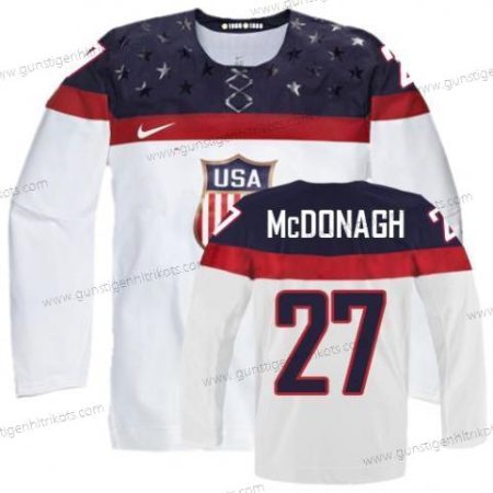 Nike Herren 2014 Olympics USA #27 Ryan Mcdonagh Trikots – Weiß