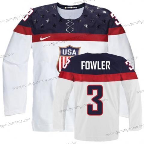 Nike Herren 2014 Olympics USA #3 Cam Fowler Trikots – Weiß