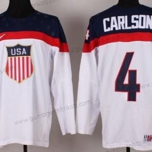 Nike Herren 2014 Olympics USA #4 John Carlson Trikots – Weiß