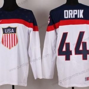 Nike Herren 2014 Olympics USA #44 Brooks Orpik Trikots – Weiß