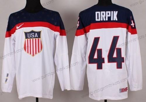 Nike Herren 2014 Olympics USA #44 Brooks Orpik Trikots – Weiß