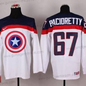 Nike Herren 2015 Team USA #67 Max Pacioretty Captain Amerika Trikots – Weiß