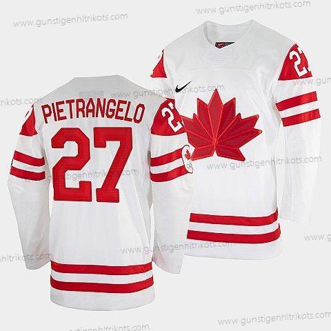 Nike Herren Alex Pietrangelo Kanada Hockey 2022 Beijing Winter Olympic #27 Heimtrikots Rrplica Trikots – Weiß